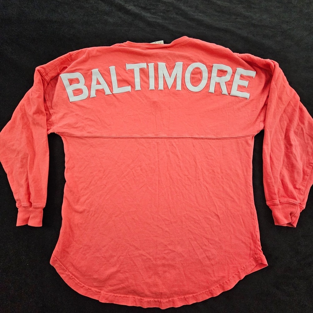 Baltimore MD Orange Long Sleeve Cotton T-Shirt Women's‎ S
